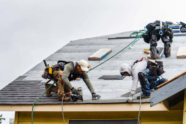 Professional Gutter Installation technician working in Dravosburg, PA